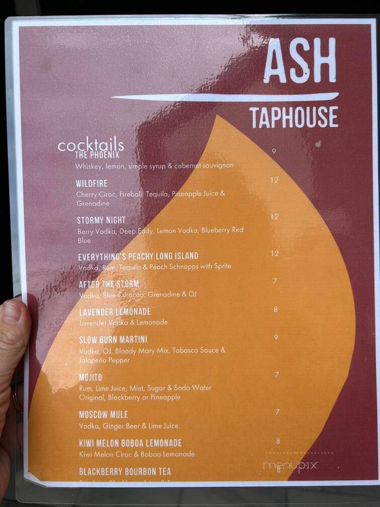 Ash Taphouse - New Kensington, PA menu_pic