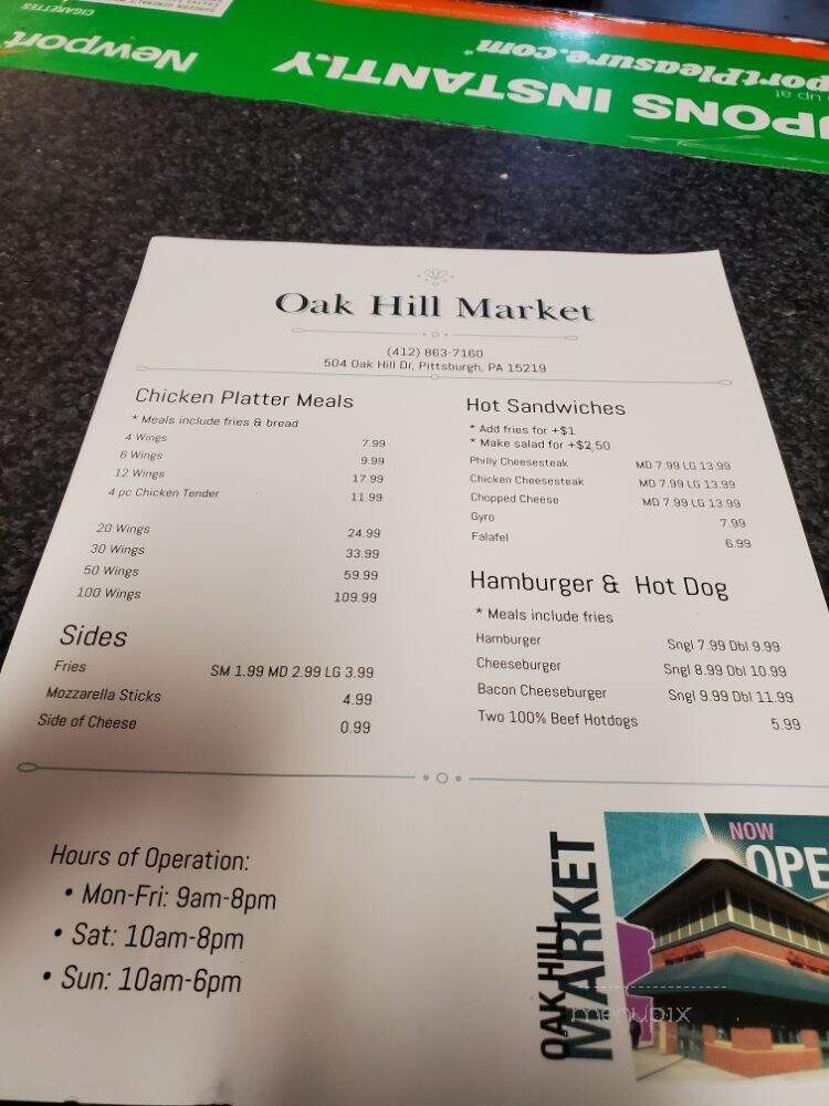 Oak Hill Market - Pittsburgh, PA menu_pic
