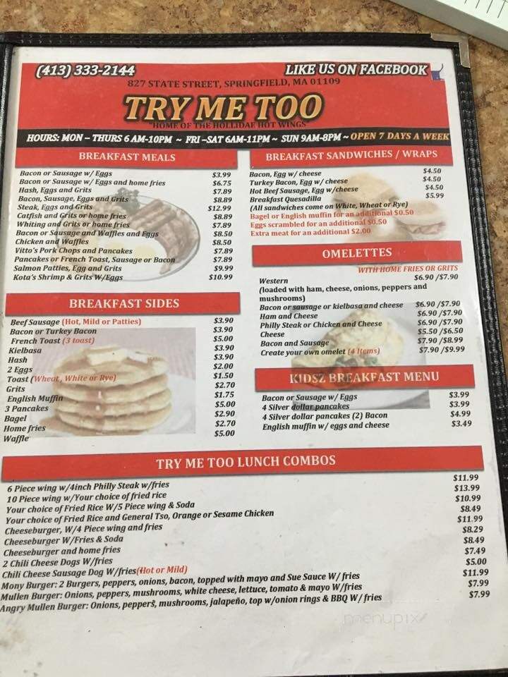 Try Me Too Breakfast and Lunch - Springfield, MA menu_pic