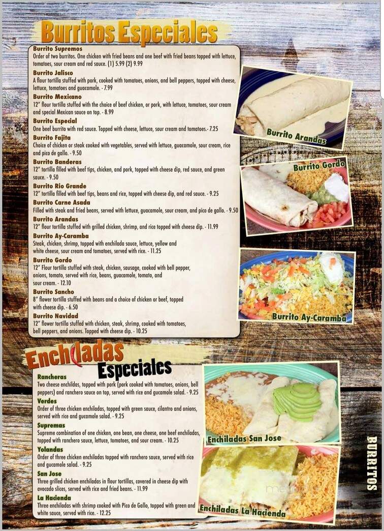 La Hacienda - Buckner, MO menu_pic