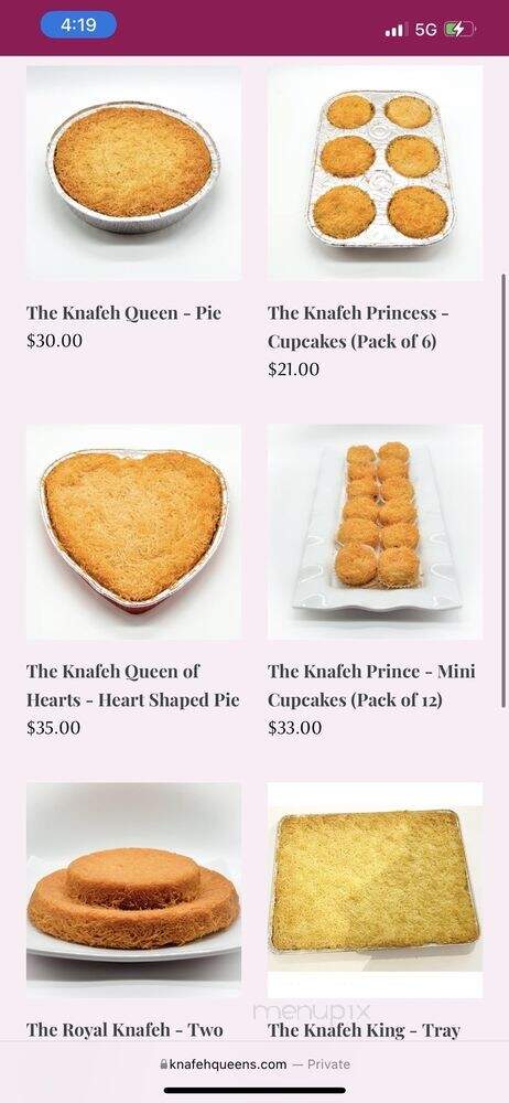 Knafeh Queens - Rancho Cucamonga, CA menu_pic