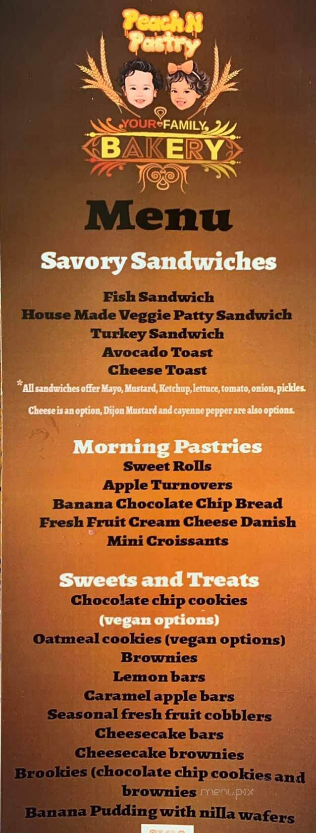 Peach and Pastry Your Family Bakery - Pinole, CA menu_pic
