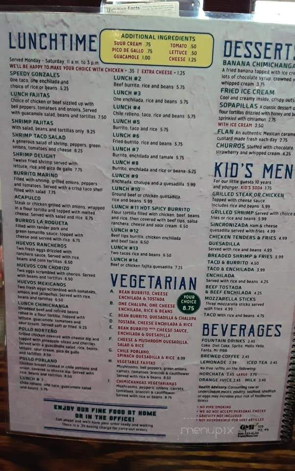 El Jaripeo 5llc - Frankfort, IN menu_pic