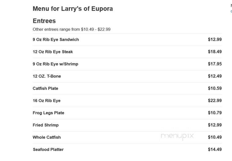 Larry's of Eupora - Eupora, MS menu_pic