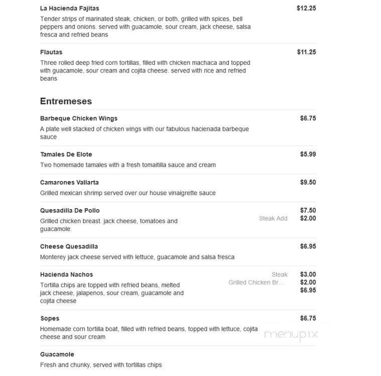 La Hacienda Mexican Restaurant - Herington, KS menu_pic