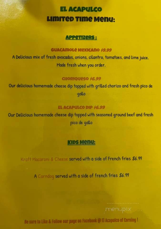 El Acapulco - Corning, AR menu_pic