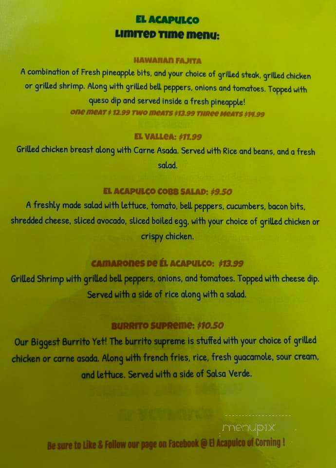 El Acapulco - Corning, AR menu_pic