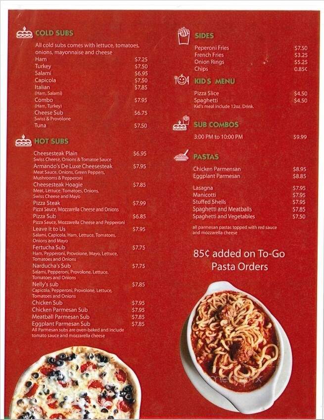 Armando's Pizza - Edinburg, TX menu_pic