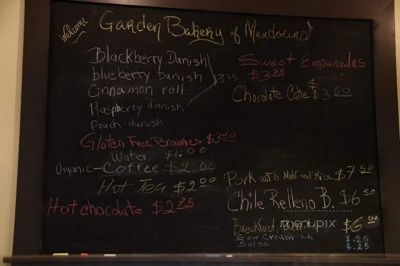 Garden Bakery - Mendocino, CA menu_pic