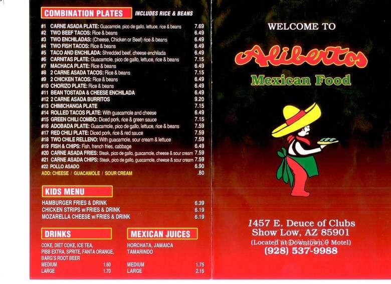 Aliberto's Mexican Food - Show Low, AZ menu_pic