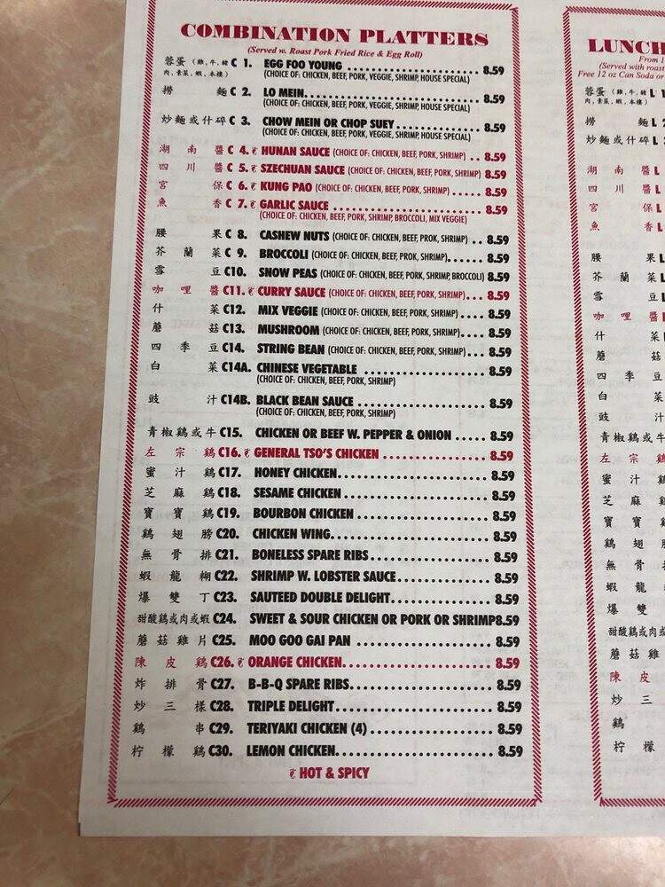 Hot Wok - New Port Richey, FL menu_pic