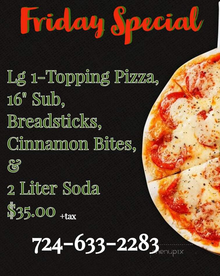 Bella's Pizzaria - Belle Vernon, PA menu_pic