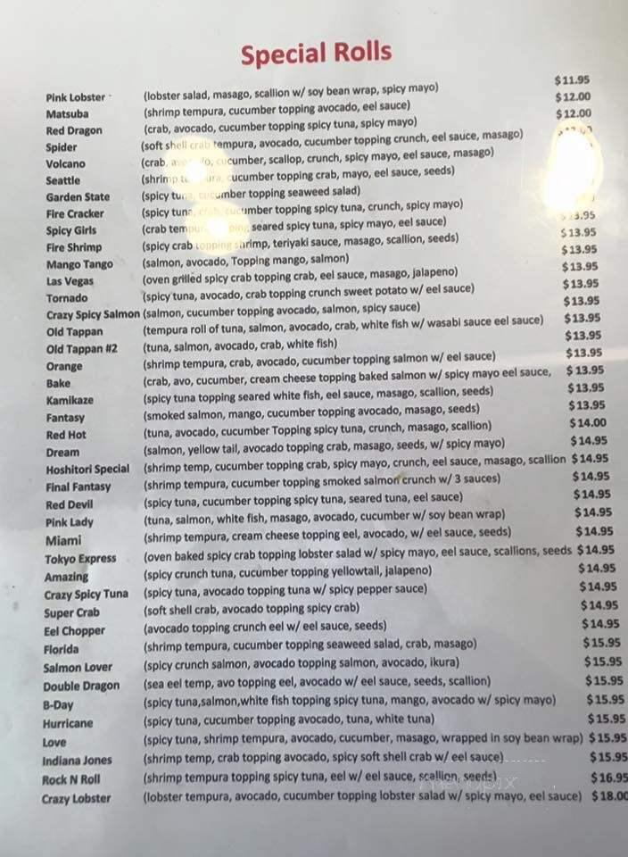 Hoshitori - Old Tappan, NJ menu_pic
