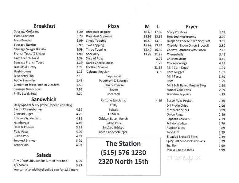 Station - Fort Dodge, IA menu_pic