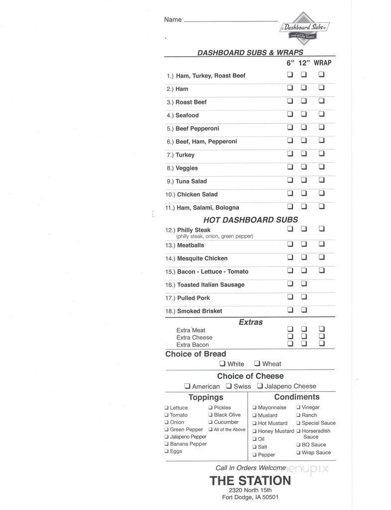 Station - Fort Dodge, IA menu_pic
