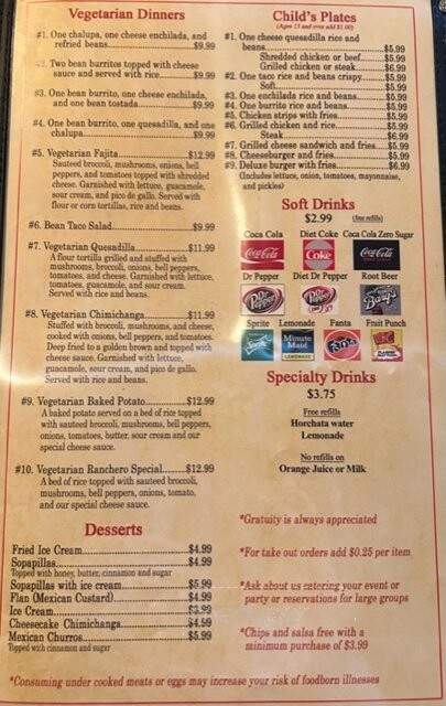 La Villa - Lincoln, AR menu_pic