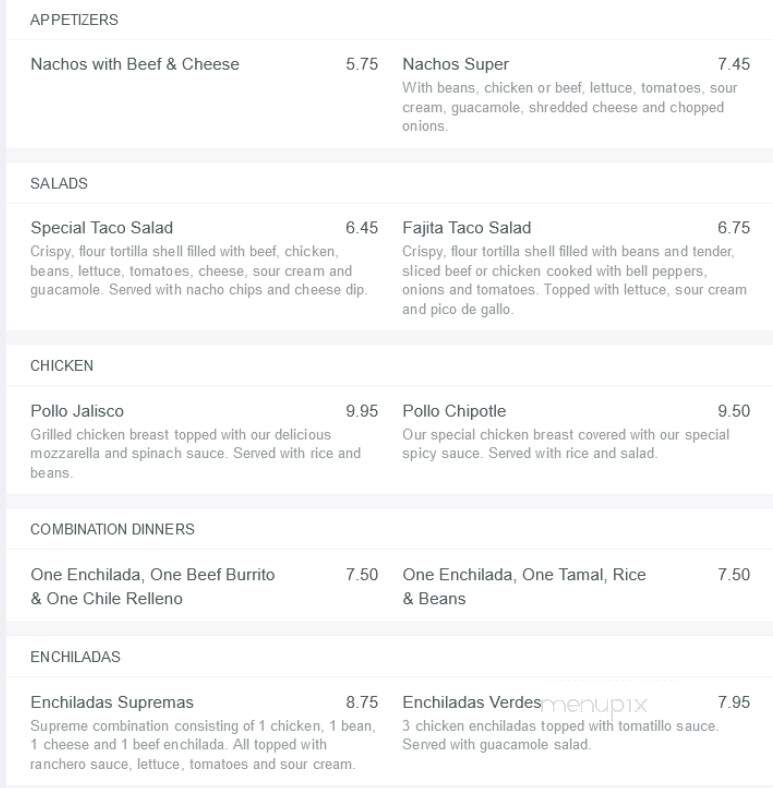 El Azteca - Ankeny, IA menu_pic