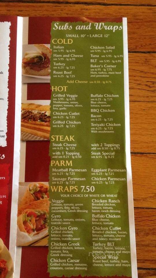 Bakers Corner Pizza - Seekonk, MA menu_pic