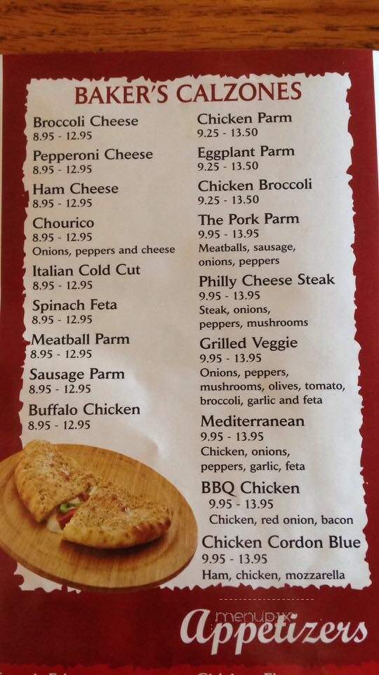 Bakers Corner Pizza - Seekonk, MA menu_pic