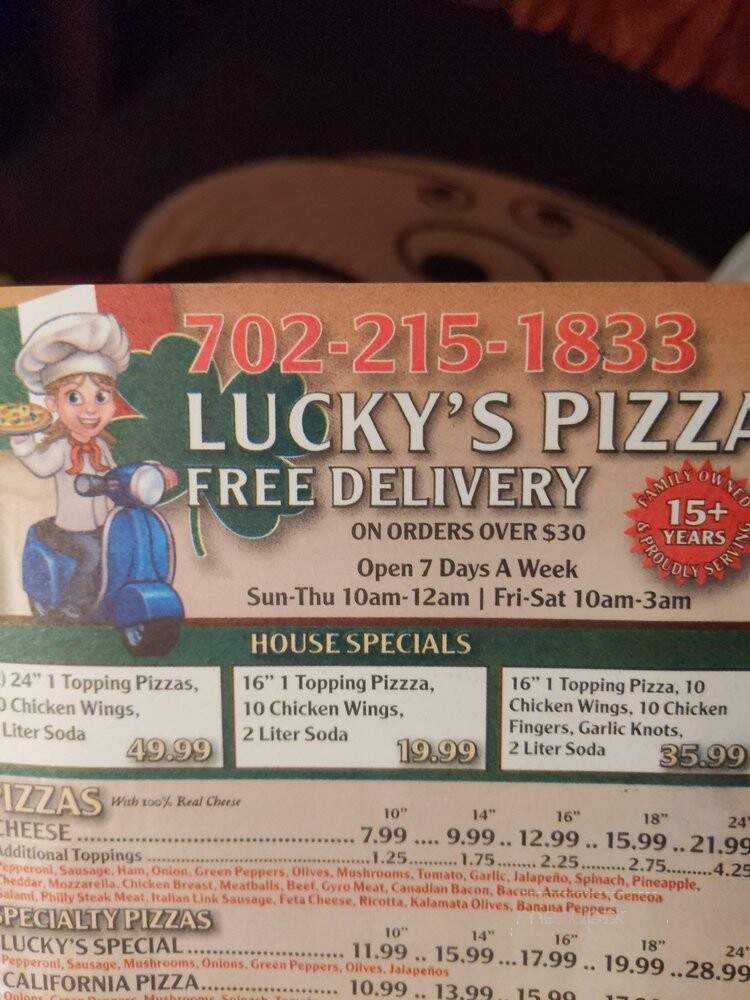 Lucky Pizza - Las Vegas, NV menu_pic
