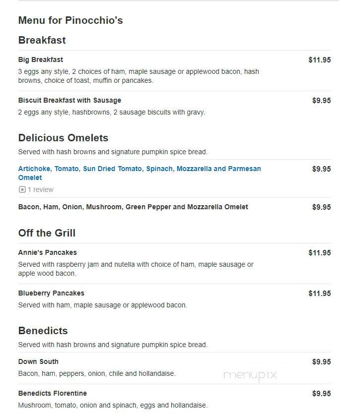 Pinocchio's - Frederick, CO menu_pic