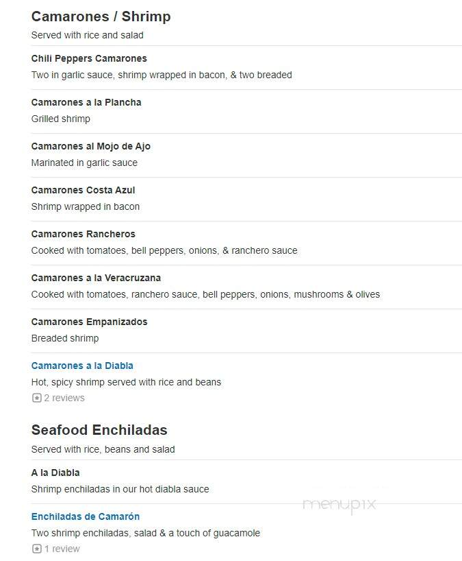 Chilli Peppers Mexican Restaurant & Seafood - Camarillo, CA menu_pic