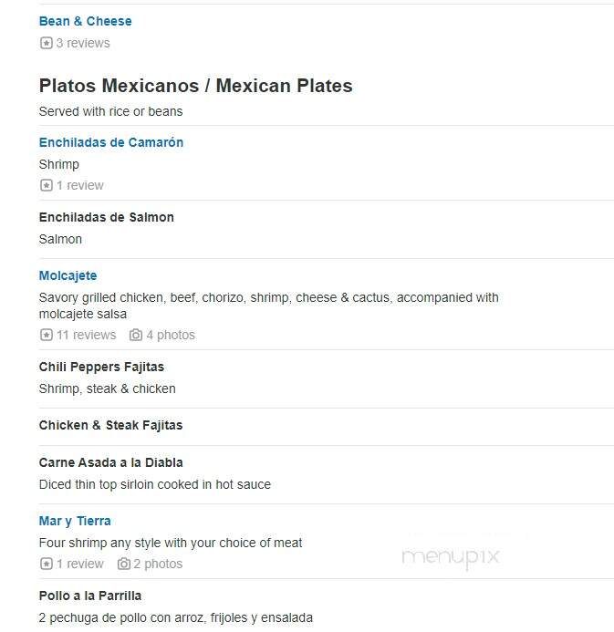 Chilli Peppers Mexican Restaurant & Seafood - Camarillo, CA menu_pic