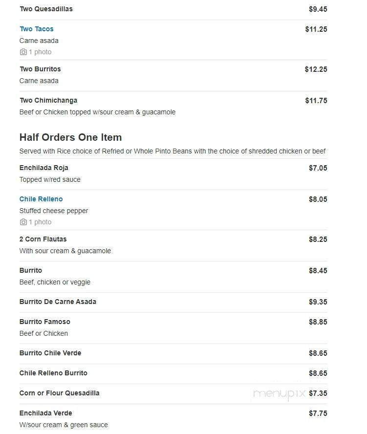 Guadalajara Restaurant - Othello, WA menu_pic