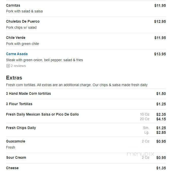 Guadalajara Restaurant - Othello, WA menu_pic