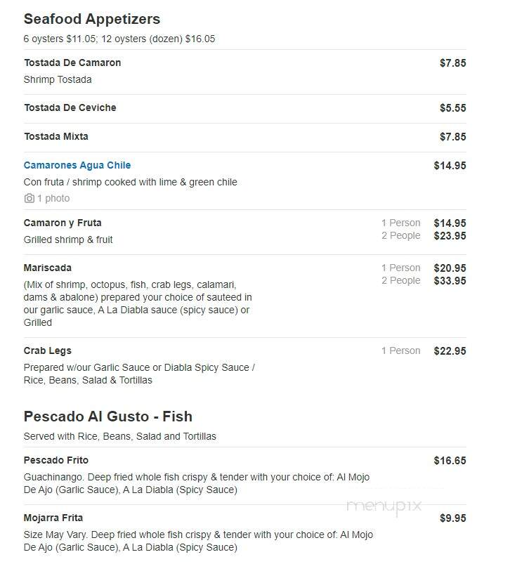 Guadalajara Restaurant - Othello, WA menu_pic