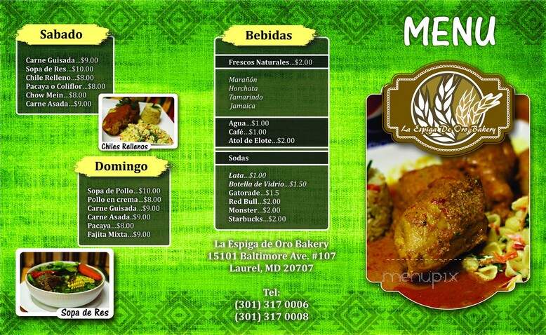 La Espiga de Oro - Laurel, MD menu_pic