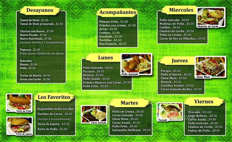 La Espiga de Oro - Laurel, MD menu_pic