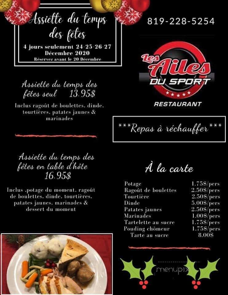 Restaurant Les Ailes De L'Ouest - Louiseville, QC menu_pic