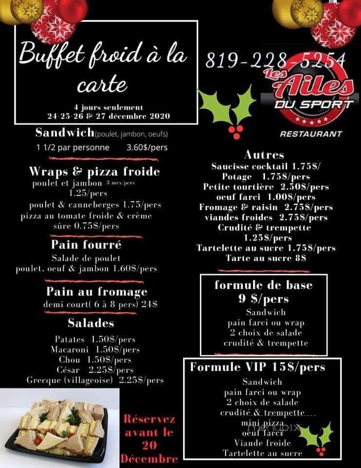 Restaurant Les Ailes De L'Ouest - Louiseville, QC menu_pic