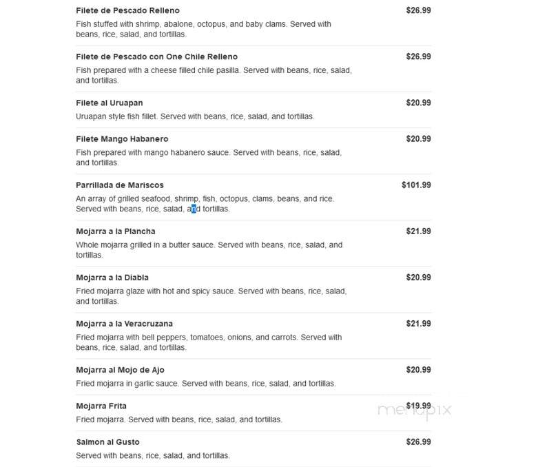 Uruapan Restaurant - Baldwin Park, CA menu_pic