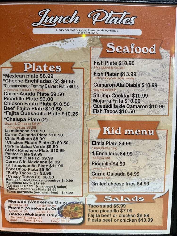 Karolina's Mexican Food - San Antonio, TX menu_pic