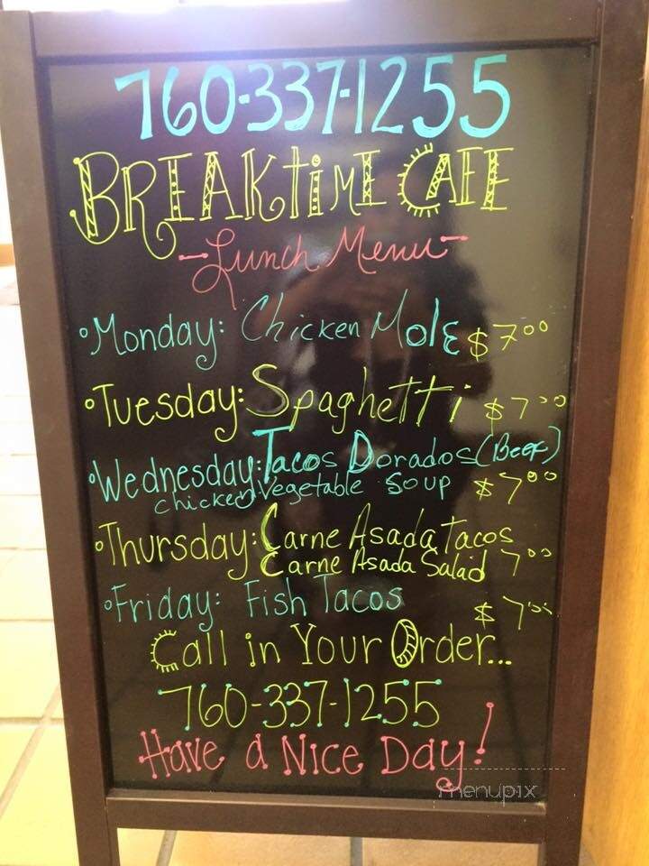 Breaktime Cafe - El Centro, CA menu_pic