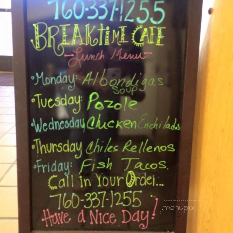 Breaktime Cafe - El Centro, CA menu_pic