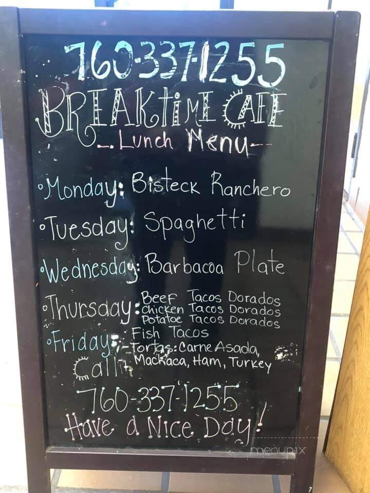 Breaktime Cafe - El Centro, CA menu_pic