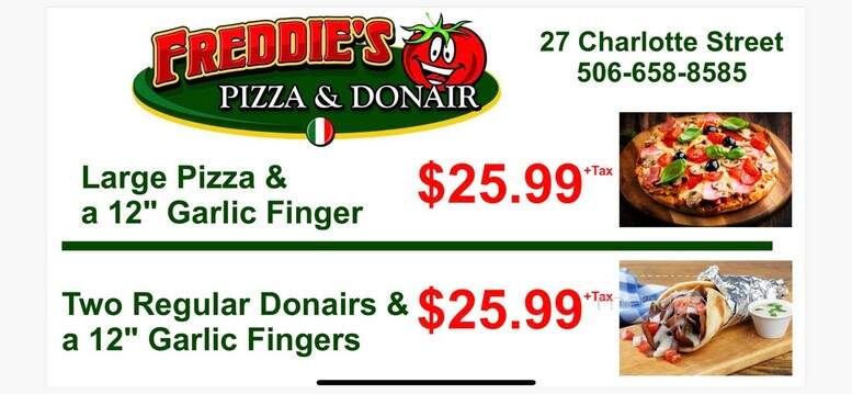 Freddie's Pizza & Donair - Saint John, NB menu_pic