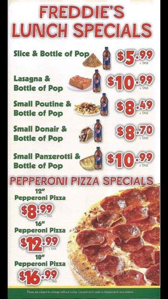 Freddie's Pizza & Donair - Saint John, NB menu_pic