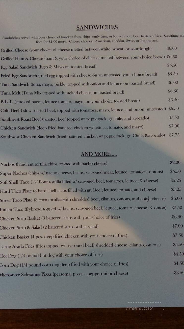 Taste of Heaven - Owyhee, NV menu_pic