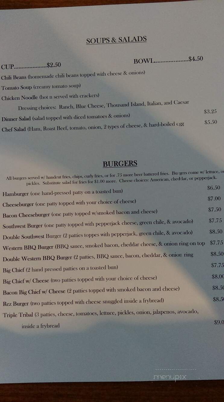 Taste of Heaven - Owyhee, NV menu_pic