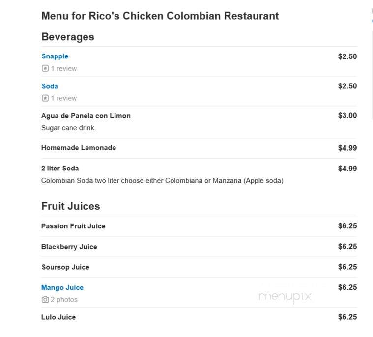 Rico's Chicken Colombian Restaurant - Flushing, NY