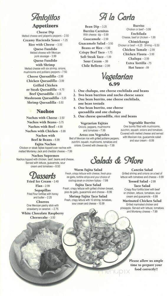 La Hacienda El Asadero - Washington, IN menu_pic