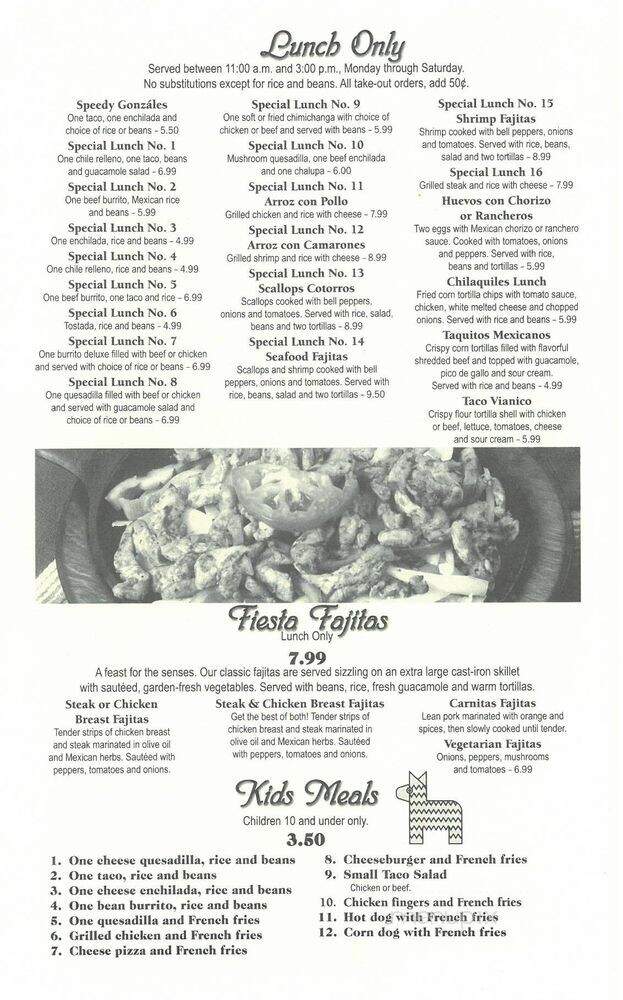 La Hacienda El Asadero - Washington, IN menu_pic