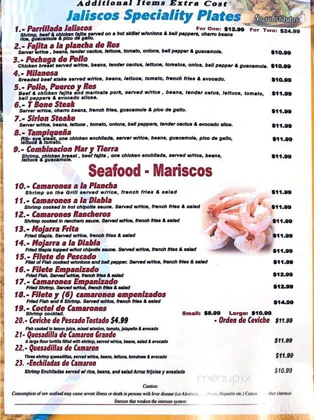 Taqueria Los Jaliscos Mexican - Houston, TX menu_pic