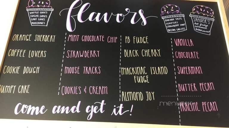 Temptations Ice Cream Parlor - Lexington, MI menu_pic