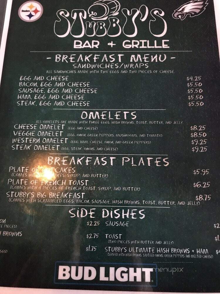 Stubby's Bar & Grille - Lancaster, PA menu_pic