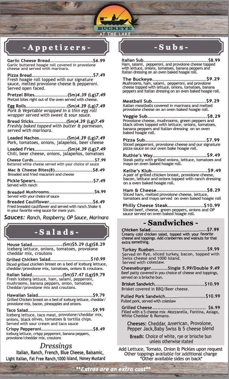 Buckeye At The Lake - Lakeview, OH menu_pic